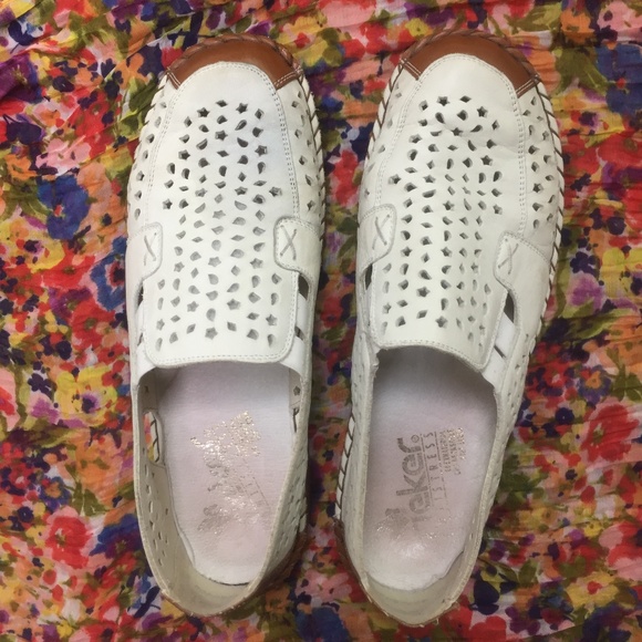 Reiker | Shoes | Rieker 4 9 Antistress Perforated Leather Loafer | Poshmark